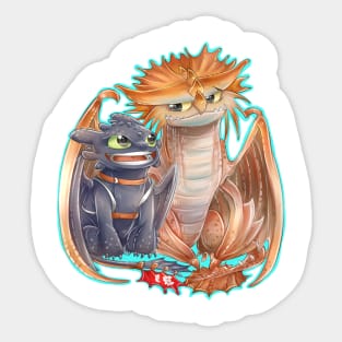 chibi Toothless and Cloudjumper Sticker